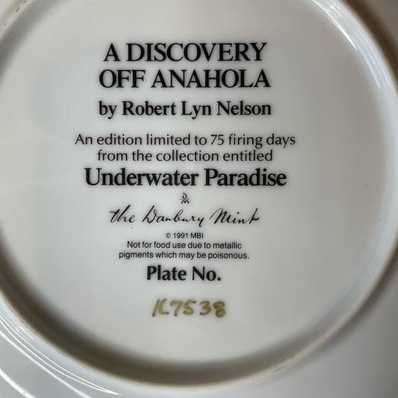 Danbury Mint A Discovery Off Anahola Dolphin Collector Plate - Picture 5 of 8